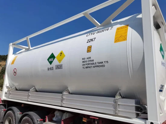 20 Fuß T75 ISO Tankcontainer kryogenes flüssiges Argon, Lin, Lox